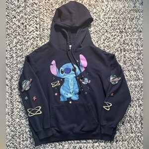 Like New Official Disney Cosmic Stitch Blue Embroidered Hoodie Women’s 2XL